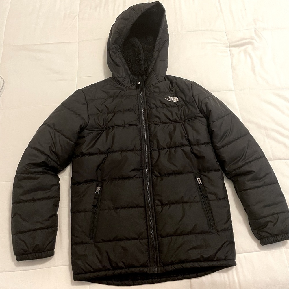 The North Face Boys' Reversible Mount Chimbo Full Zip Hooded Jacket, EUC